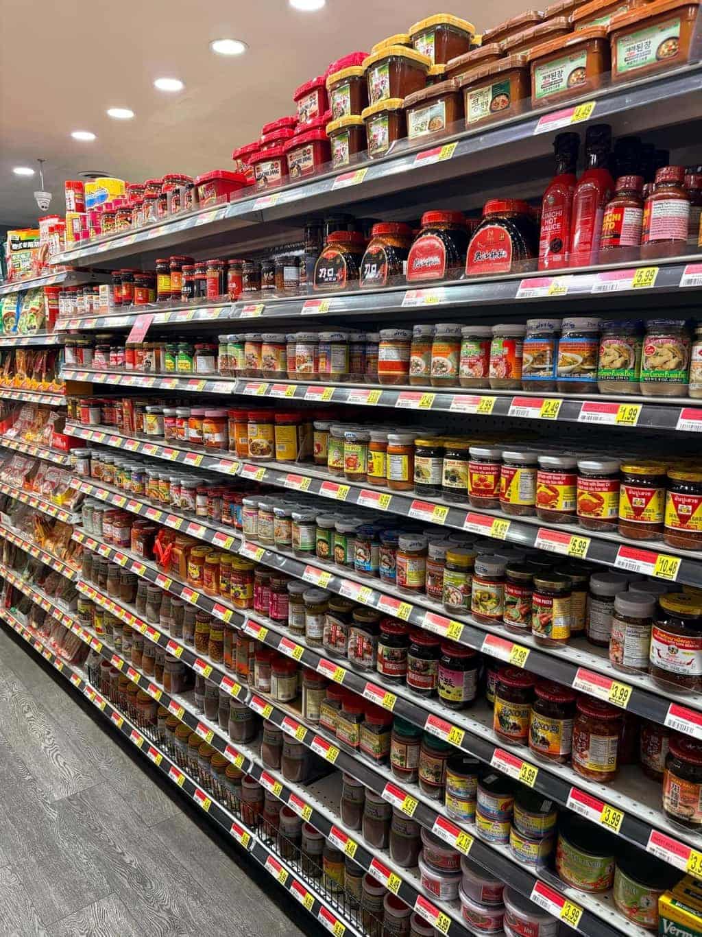 Selection of Asian curry pastes and aromatics at Asian Market Escondido