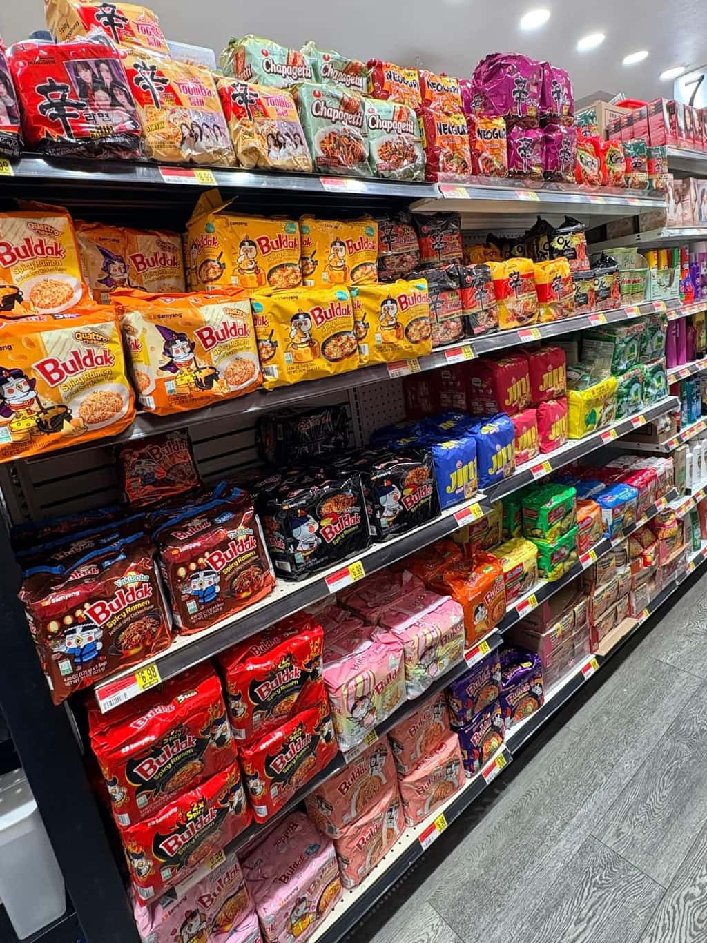 Large selection of Korean ramen at Asian Market Escondido