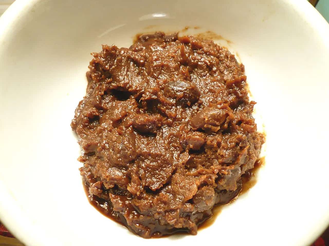 Korean doenjang fermented soybean paste with visible soybean pieces