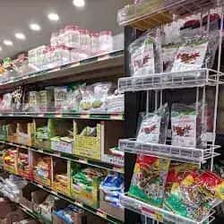 Packaged grocery shelves inside Asian Market Escondido